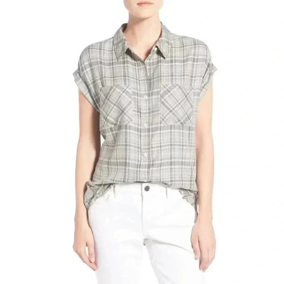 Treasure & Bond Drapey Plaid Shirt - Picture 1 of 10